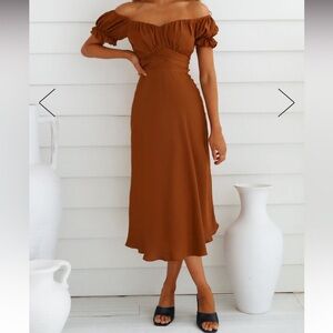Hello Molly Sky Child Maxi Dress Chocolate Brown Size Small Never Worn